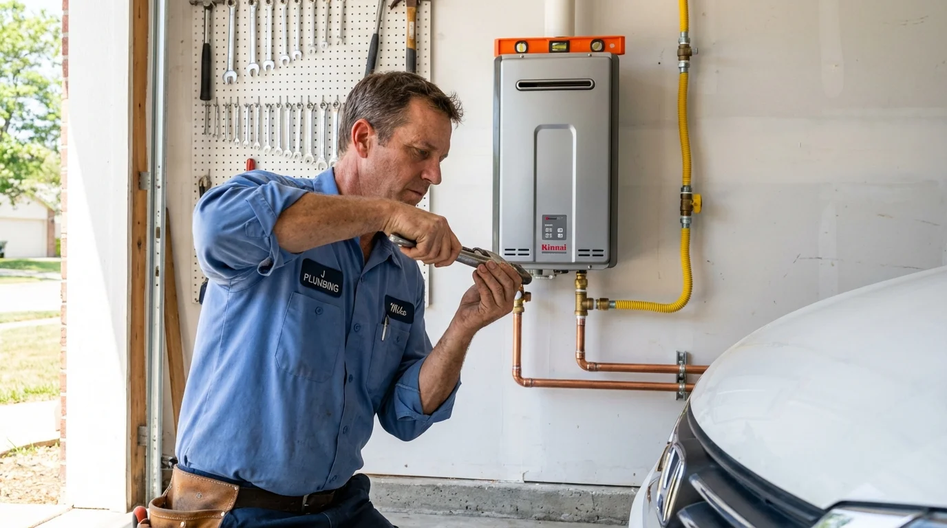 Tankless water heater installation by a Johns Plumbing LLC plumber in Jefferson City